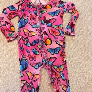 Bums & Roses Pink Butterfly Print Pajama Set